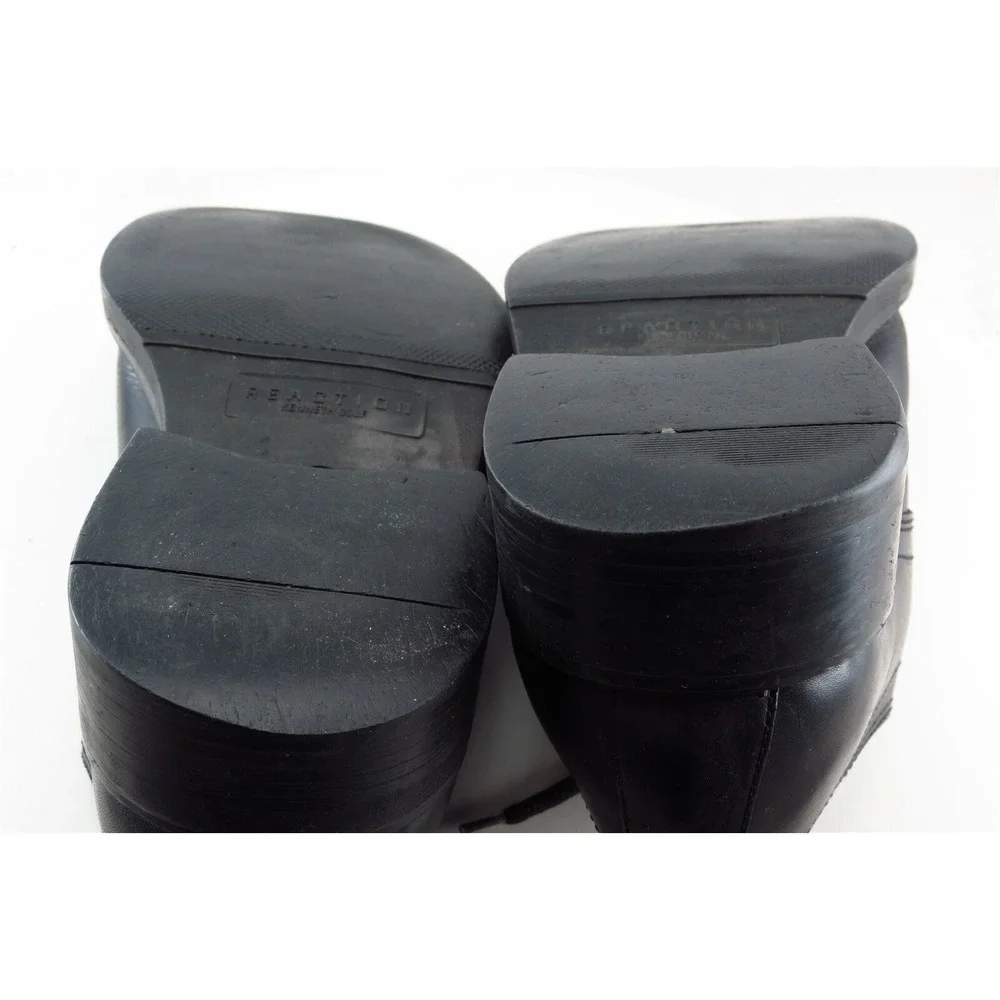 Kenneth Cole Reaction Derby Oxfords Black‎ Leather Men Shoes Size 9.5 Medium